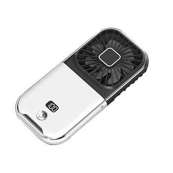 1 ШТ Мини портативный уличный ручной вентилятор USB Перезаряжаемый складной на 180 ° Беспроводной настольный вентилятор белого и черного цвета 4