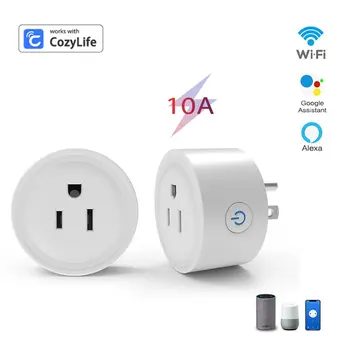 10A 20A Tuya Smart Wifi Plug US Беспроводная Контрольная Розетка Функция Таймера Контроля энергии Работает Alexa Google Home 16