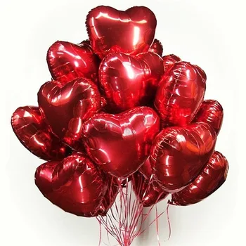 18-дюймовые воздушные шары с красными сердечками-влюбленностями, цветные металлические зеркальные шары из алюминиевой пленки, гелиевые шары для декора свадебной вечеринки в День Святого Валентина 16