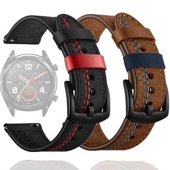 20 мм 22 мм Кожаный ремешок для Huawei Watch GT 3/2 42 мм 46 мм ремешок для смарт-часов Samsung Galaxy Watch 3 Active 2 8