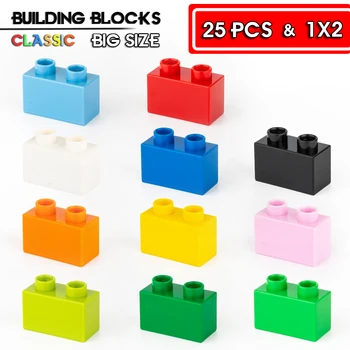 25 шт. аксессуары для строительных блоков большого размера, совместимые с классическими строительными блоками на 1 * 2 отверстия, детские развивающие игрушки 15
