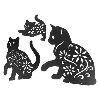3 Кошки, Садовый кол, Металлический декор, поделки, украшения для вечеринки в саду, поделки