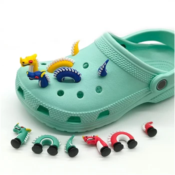 3 шт. В наборе, Украшения для обуви, аксессуары для обуви в стиле 3d дракона из ПВХ, подвески с крокодилами, детские подарочные зажимы и пряжки