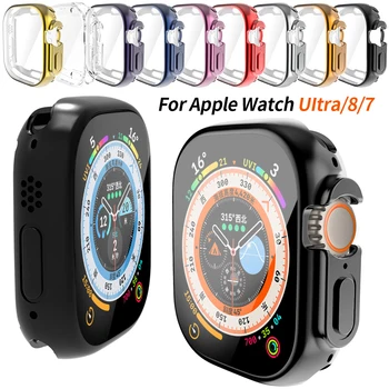 360 Полностью прозрачный чехол для Apple Watch Ultra 49 мм Защитная пленка для экрана умных часов из ТПУ для iWatch серии 8/7 41 мм 45 мм Защитная крышка 6