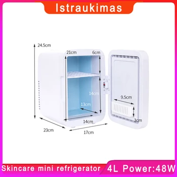 4-литровый мини-холодильник для косметики 12 В/220 В Автомобильный холодильник с морозильной камерой для косметики и масок, охладитель и грелка, мини-холодильник для автомобиля, дома, спальни 11