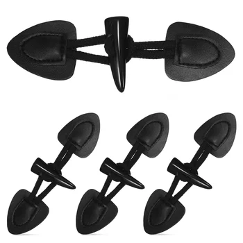 4 пары роговых пуговиц для пальто (черные), сменный тумблер для одежды, застежка из полиуретановой смолы