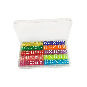 50x 6-сторонние кубики, обучающие математике игрушки, кубики D6, развлекательные игрушки для KTV, карточные игры, карточная игра 16