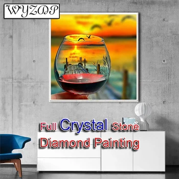 5D DIY Diamond Painting Cup Полная Хрустальная Квадратная Мозаичная вышивка Crystal Diamond Art Вышивка крестом Пейзаж Ручной работы Home Docer 11