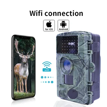 60-Мегапиксельная WIFI уличная охотничья камера PR1600 4K Wildlife Cam Отслеживает движение с активацией инфракрасного ночного видения Водонепроницаемая фотоловушка