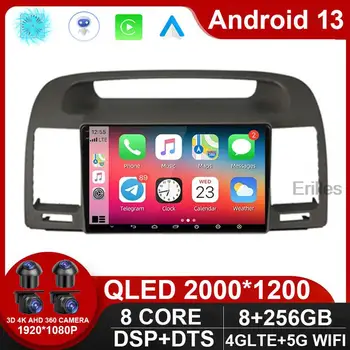 8 core Qled 5G Автомагнитола Android 13 Auto Для Toyota Camry 5 XV 30 2001-2006 Мультимедийный плеер Стереосистемы Carplay GPS БЕЗ 2din 9