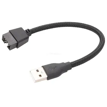 9-контактный разъем для подключения кабеля-удлинителя материнской платы ПК с разъемом USB A Надежный и долговечный, универсальный совместимый челнок 18