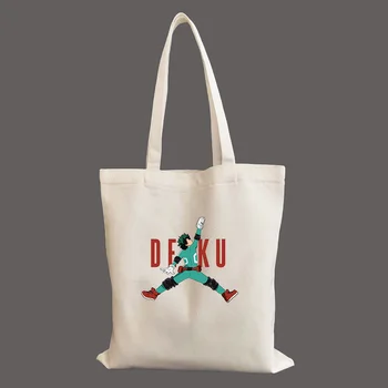 Air Deko Izuku Midoriya Boku No Hero Academia Сумка-тоут женская сумка-шоппер для девочек, сумка для покупок на плечо, Женская холщовая сумка 19
