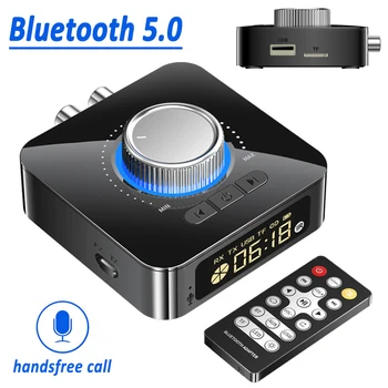 Bluetooth 5,0 Приемник Передатчик Стерео AUX 3,5 мм Разъем RCA Громкой Связи TF U-Disk Play Беспроводной Аудиоадаптер Для Телевизора ПК Автомобиля 12