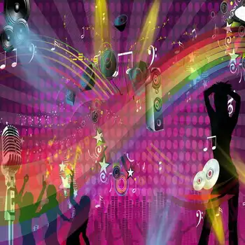 Dj Light Rainbow Фиолетовый музыкальный фон для дискотеки из полиэстера или виниловой ткани с высококачественной компьютерной печатью для вечеринок 6