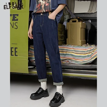 ELFSACK Винтажные джинсы Losse Женские весенние повседневные брюки с высокой талией 2023 года выпуска