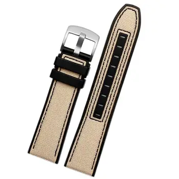 HAODEE 22 мм холст резиновый ремешок для часов Мужской браслет на запястье для серии Tissot Мягкие ремешки для часов