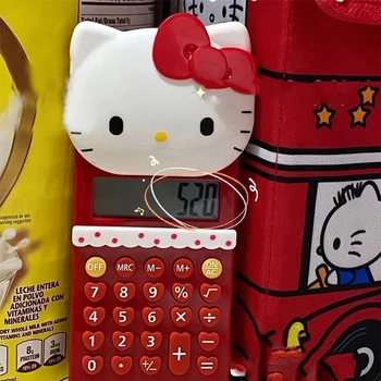 Kawaii Sanrio Hellokitty, калькулятор с откидной крышкой, Анимационная кукла, Переносная Маленькая Домашняя Обучающая школьница, Рождественский подарок 6