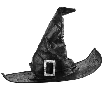 M89E Черный Головной Убор Реквизит Шляпа Ведьмы на Хэллоуин Шапка Волшебника Хэллоуин Вечеринка Для взрослых и Детей 13