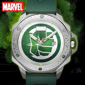 Marvel Avengers Халк Для мужских часов Кварцевые наручные часы Мужские Часы с каучуковым ремешком и сапфировым стеклом Дата Выпуска New Relogio Masculino 7