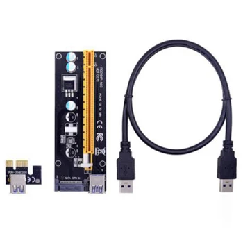 NEW-VER006 PCI-E Riser Card 006 PCIE От 1X До 16X Удлинитель 15Pin SATA Power 100 см 60 см USB 3.0 Кабель Для Майнинга LTC ETH Miner 6