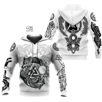 PLstar Cosmos Valhalla God Odin Warrior Татуировка Винтажный Новомодный Спортивный Костюм с 3D Принтом Harajuku Пуловер Повседневная Куртка Толстовки X20 14