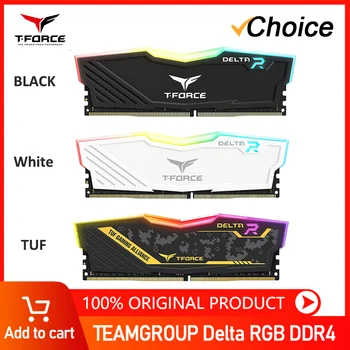 TEAMGROUP Delta RGB DDR4 8GB 16GB 32GB 3000 3200 3600MHz Настольный Игровой Модуль Памяти Ram Белый / Черный /TUF