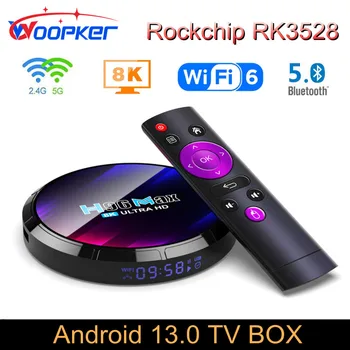 Woopker 2023 Новый Android 13 TV Box H96 MAX RK3528 4G 64G 2,4 G 5G Двойной Wifi WiFi6 BT5.0 Глобальный медиаплеер Телеприставка Приемник 1