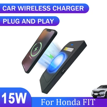 Автомобильное беспроводное зарядное устройство QI 15 Вт быстрая зарядная пластина держатель телефона беспроводное зарядное устройство для Honda Jazz FIT 2018 2019 Автомобильные Аксессуары