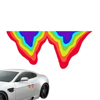 Автомобильные светоотражающие наклейки для автомобиля в жидкой форме С эффектом радужной боковой жидкости, царапины на кузове, багажное отделение электромобиля 3