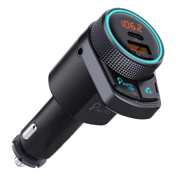 Автомобильный FM-передатчик Bluetooth 5.1, Беспроводной автомобильный радиоприемник мощностью 20 Вт, быстрое зарядное устройство PD Type C и QC3.0, светодиодный дисплей, поддерживает Siri