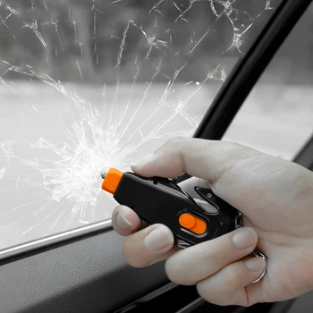 Автомобильный молоток безопасности с электростатическим разрядником, брелок для ключей, аварийный выход, разбивание стекла в окне автомобиля, стальная игла, складной нож