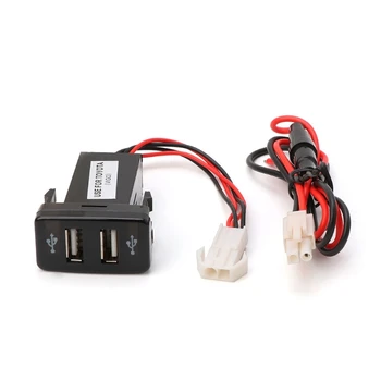Адаптер автомобильного зарядного устройства 12V 2.1A с двумя 2 портами USB со светодиодной подсветкой для Toyota VIGO