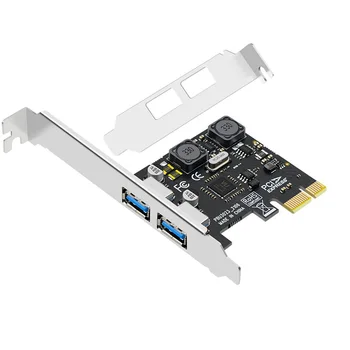 Адаптер карты расширения USB 3.0 PCI-E, 2 порта 4A, USB 3 для PCIE, карта-адаптер PCI Express 8