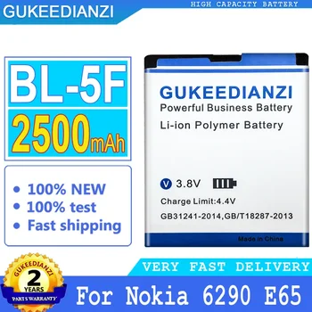 Аккумуляторы GUKEEDIANZI, BL-5F, BL 5F, для Nokia N96, N95, N98, N93i, 6290, E65, 6290, 6210S/N, 6710N, N95, C5-01, 2500 мАч 12