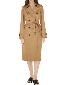 Британский стиль ретро с лацканами, двубортный ремень на талии, свободный тренч, женская новая осенняя мода, роскошная куртка, пальто
