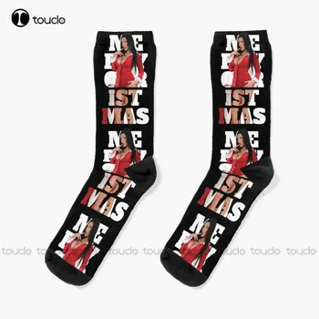 Веселое Рождество в стиле ню От Aletta Ocean Носки Мужские Носки Черные Персонализированные Мужские носки для взрослых и молодежи Забавные носки 12