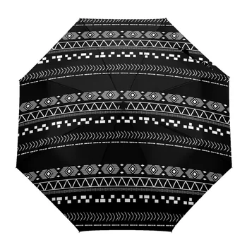 Винтажные линии, нарисованные вручную текстуры, автоматический складной зонт, мужской Женский зонт с принтом, легкий дождевик 6