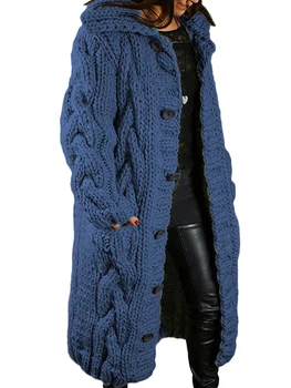 Винтажный зимний свитер, кардиган Twist 5xl, Модное вязаное пальто Оверсайз, Женские Длинные Кардиганы, Модные куртки, Новинка