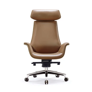 Вращающееся кресло Офисная мебель высокое офисное кресло из белой кожи 4