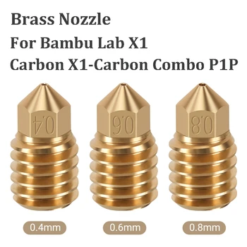 Высококачественная 2/4 шт. Насадка Bambu Для 3D-принтера, Детали С Резьбой M6, Латунные Насадки Для Bambu Lab X1 Carbon X1-Carbon Combo P1P Hotend 13