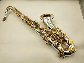 Высококачественный Тенор-саксофон T-9937 Bb Tune, латунные клавиши с серебряным покрытием, музыкальный инструмент с чехлом для аксессуаров, бесплатная доставка