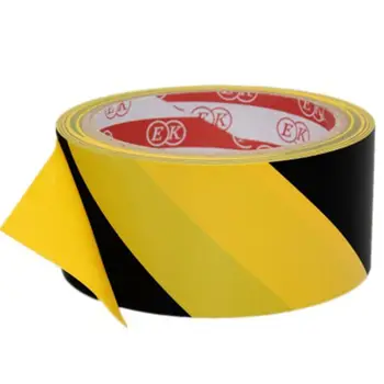 Высокопрочная Клейкая Наклейка Черно-Желтая Лента для Пола с Предупреждением о Безопасности для Социального Дистанцирования 4,5 см x 16 м D5QC 6