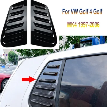 Глянцевый черный для VW Golf 4 Golf MK4 1997 - 2006 Автомобильные треугольные жалюзи в форме акульих жабр на заднем стекле, декоративная вентиляционная решетка на окне