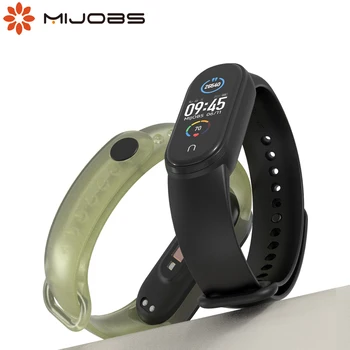 Для Mi Band 5 Ремешок полупрозрачный для Mi Band 6 браслет Силиконовые браслеты для наручных часов Xiaomi Mi Band 3 4 Глобальная версия NFC 1