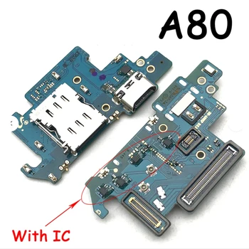 Для Samsung A80 USB порт для зарядки док-станция Соединительная плата с микрофоном Гибкий кабель для микрофона 9