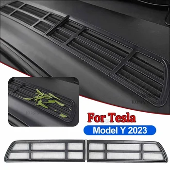 Для Tesla Модель 3 Y 2023 Защитная Крышка Воздухозаборника Автомобильная Сетка От Насекомых Передняя Решетка Воздухозаборника Кондиционера Чистые Аксессуары