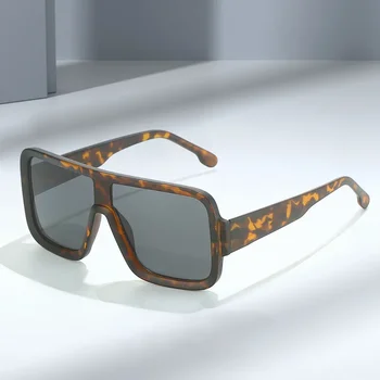 Европа и Соединенные Штаты Новые солнцезащитные очки в большой оправе, индивидуальные квадратные цельные модные солнцезащитные очки 19