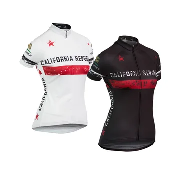 Женская велосипедная майка California Republic с коротким рукавом, черно-белая велосипедная одежда, Велосипедная одежда, Велосипедная одежда, велосипедная одежда. 14