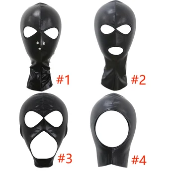 Женская мужская латексная маска для косплея, Эластичные Черные Дышащие маски из искусственной кожи для Хэллоуина, Карнавала, сексуальной вечеринки, игровых аксессуаров