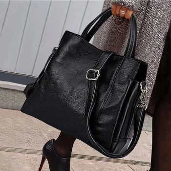 Женская сумка Adani 2023, Новая Модная сумка из натуральной кожи, Женская Большая сумка среднего возраста, женская сумка, Мамина сумка через плечо 18